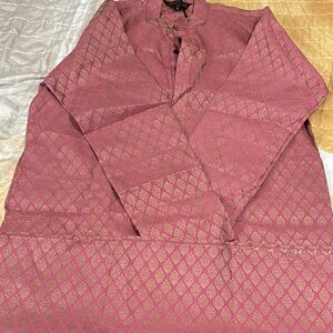 Elegant Pink and Gold Patterned Jacket